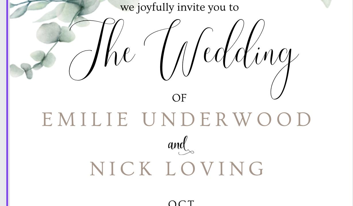 The Wedding Website of Emilie Underwood and Nicolas loving