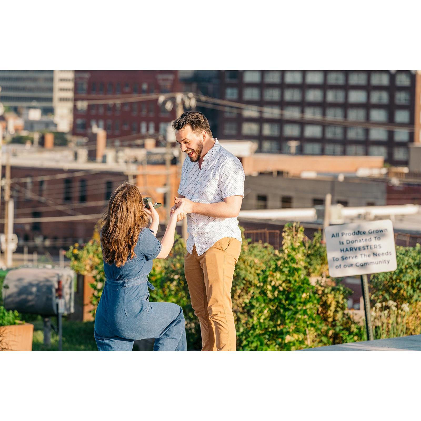 Savannah proposed to Jesiah August 28, 2021 at 18 Broadway Urban Garden