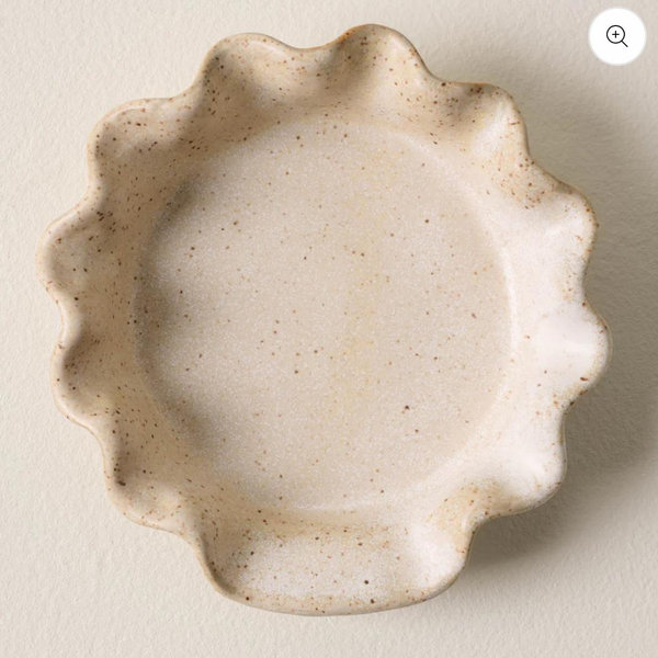French White Ruffle Spoon Rest
