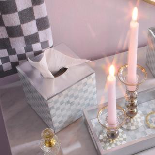 Sterling Check Glass Boutique Tissue Box Cover