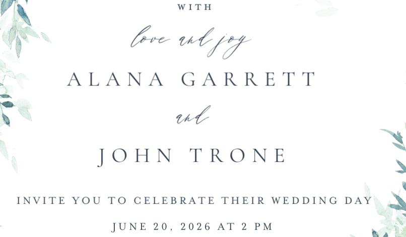 The Wedding Website of Alana Garrett and John Trone