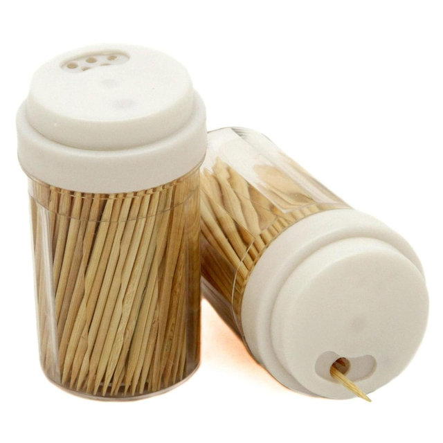 Chef Craft 2pc Select Toothpick Container Holders with 500 Natural Bamboo Toothpicks 1 Set