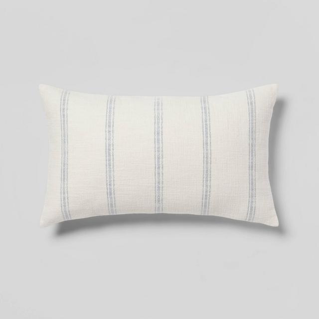 Oversized Woven Striped Lumbar Throw Pillow Cream/Blue - Threshold™