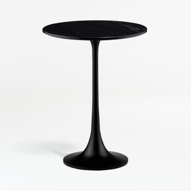 Nero Black Marble Round Accent Table