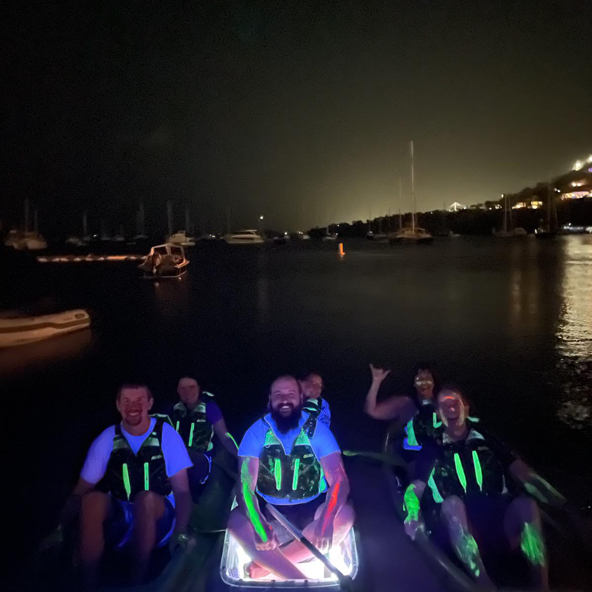 Going night kayaking with Chris’s family 🛶