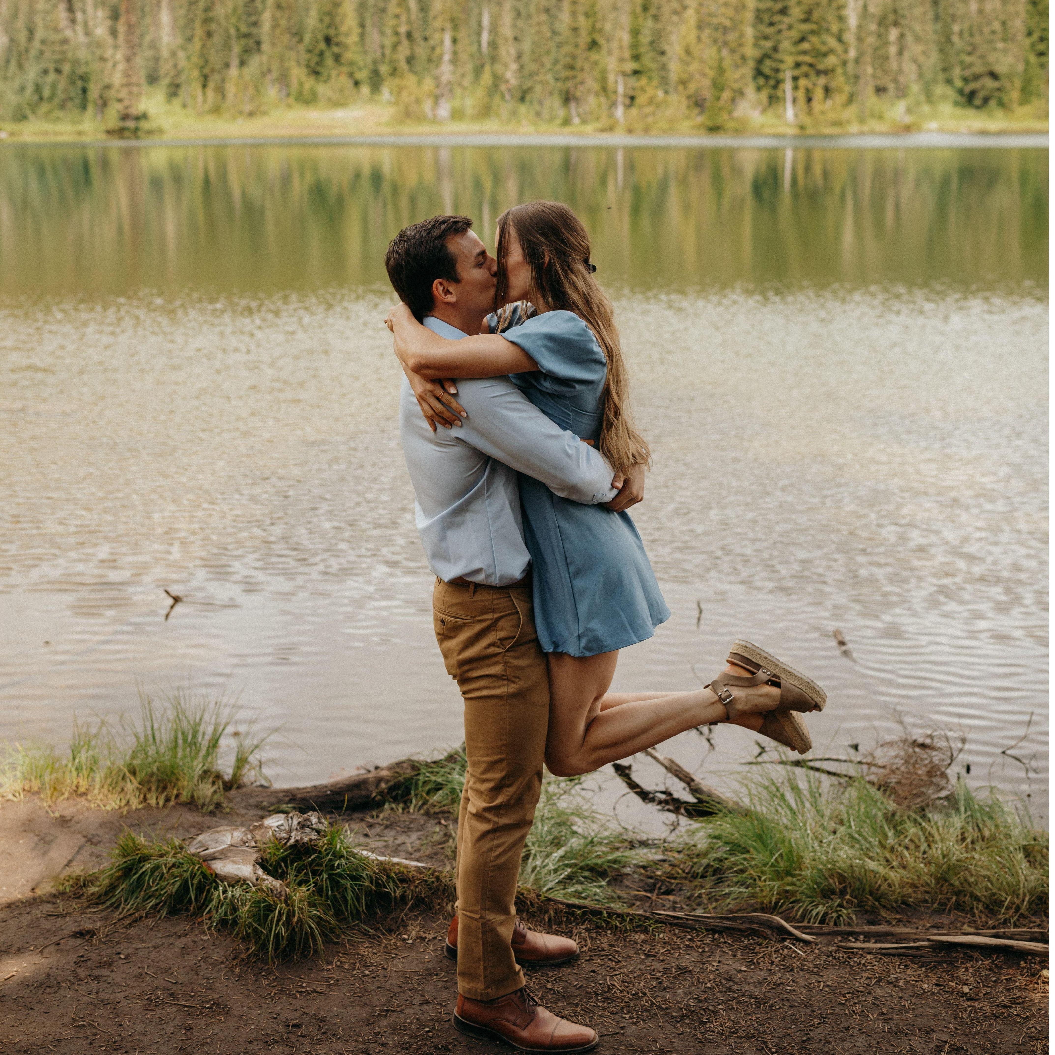 Our engagement shoot in Washington at Mt. Rainier National Park! This is at Reflection Lake