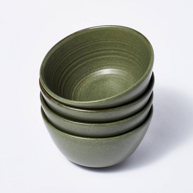 25oz 4pk Stoneware Salad Bowls Green - Threshold™ designed with Studio McGee