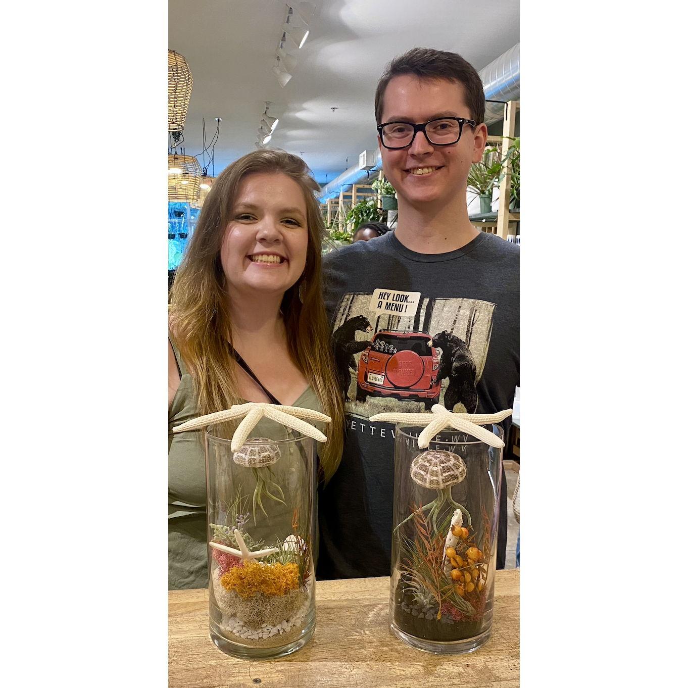 We made terrariums that now sit on each of our nightstands!