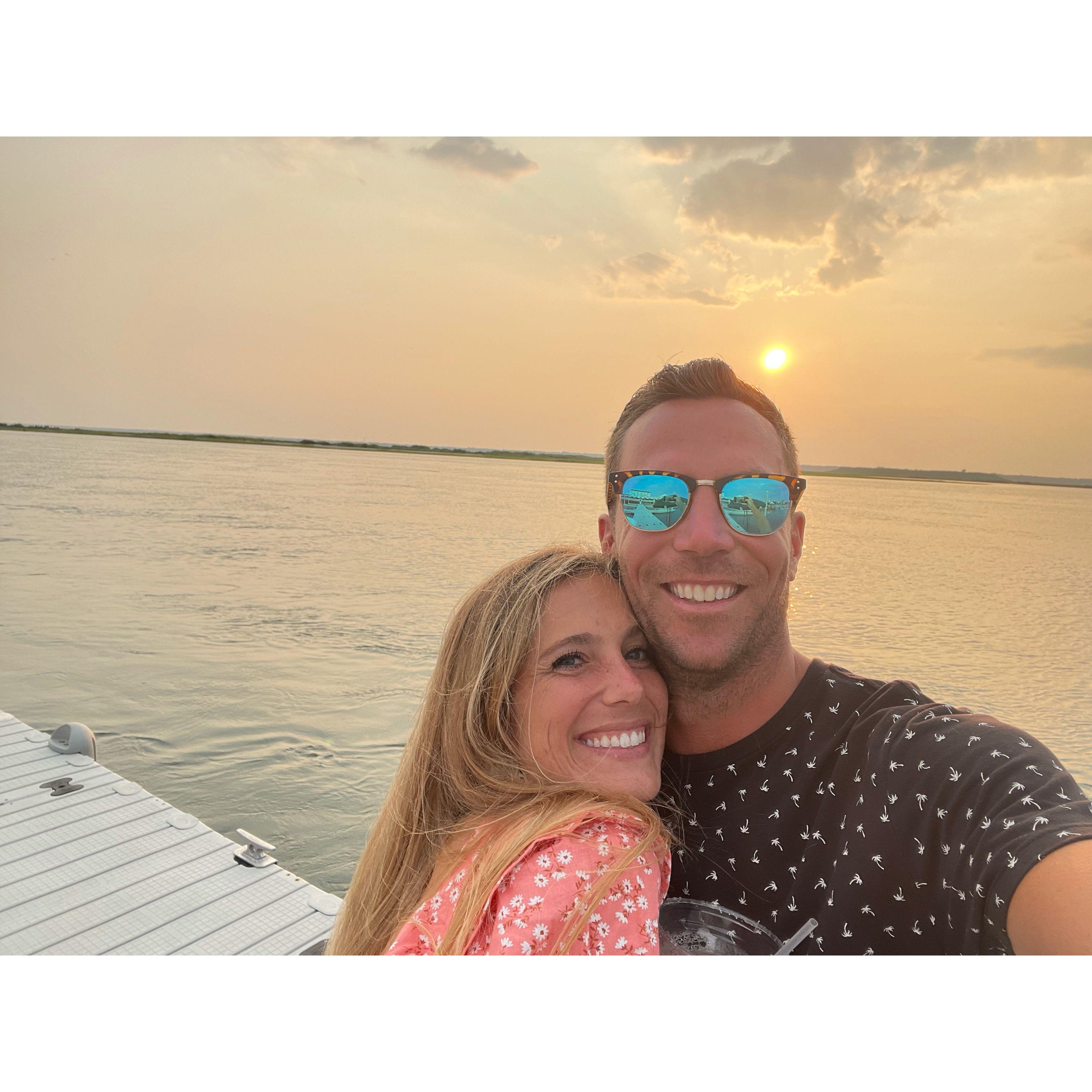 Chris and Laura at their favorite spot down the shore, The Deauville.