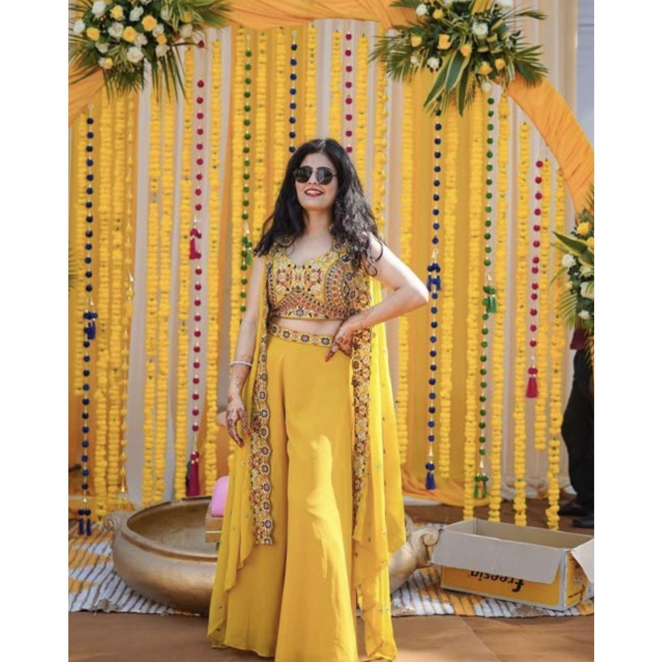 Cropped Palazzo Suit - Haldi