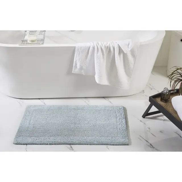 Better Trends Edge 100% Cotton Tufted Reversible Bath Rug 21" x 34" Rectangle - Blue