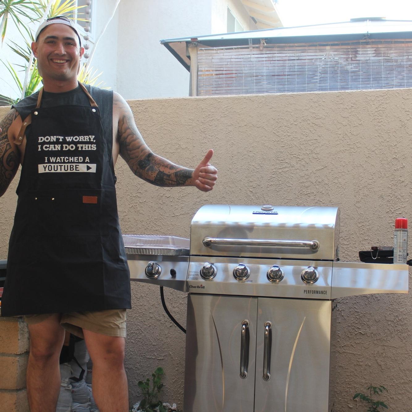 Michael firing up his grill
