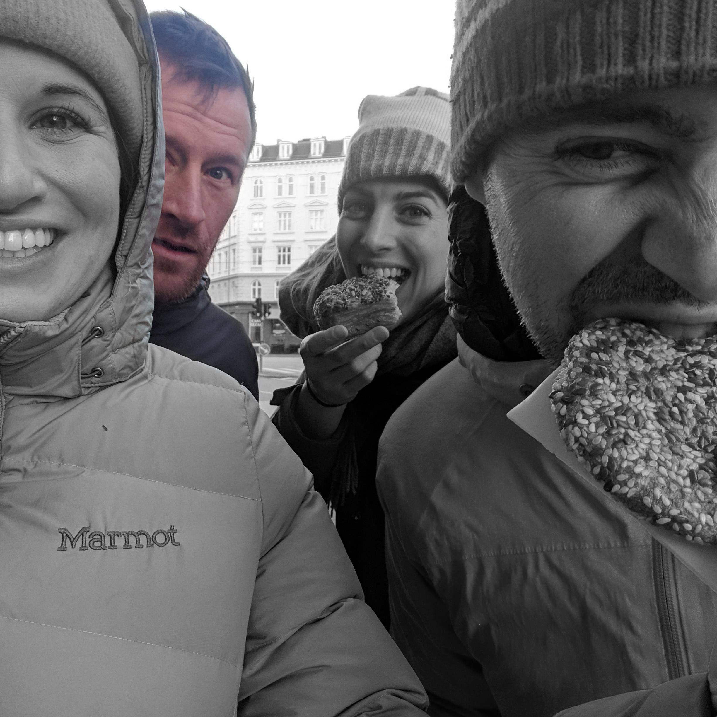 Enjoying bread in Copenhagen