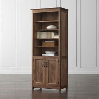 Ainsworth Walnut Media Tower with Glass/Wood Doors