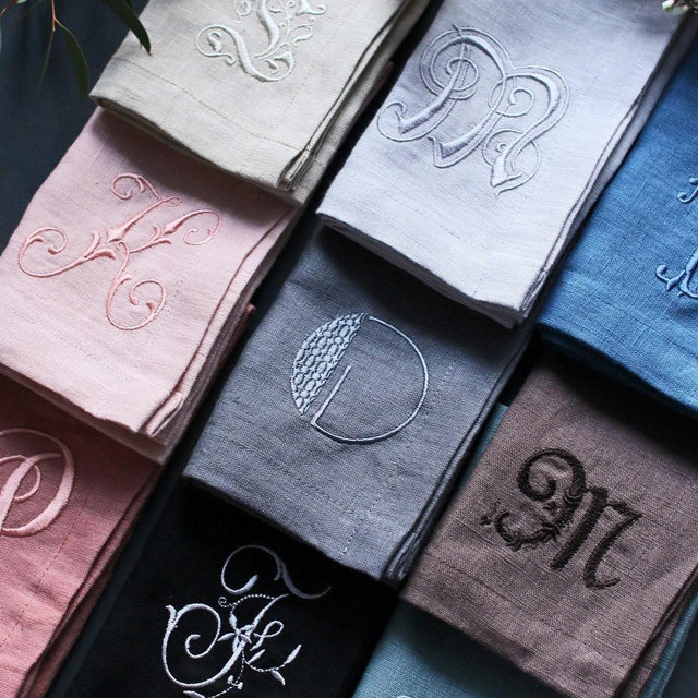 Embroidered Napkins | Monogrammed Napkins | Dinner Napkins | Wedding Napkins | Personalized Napkins | Anniversary Napkins | Special Occasion
