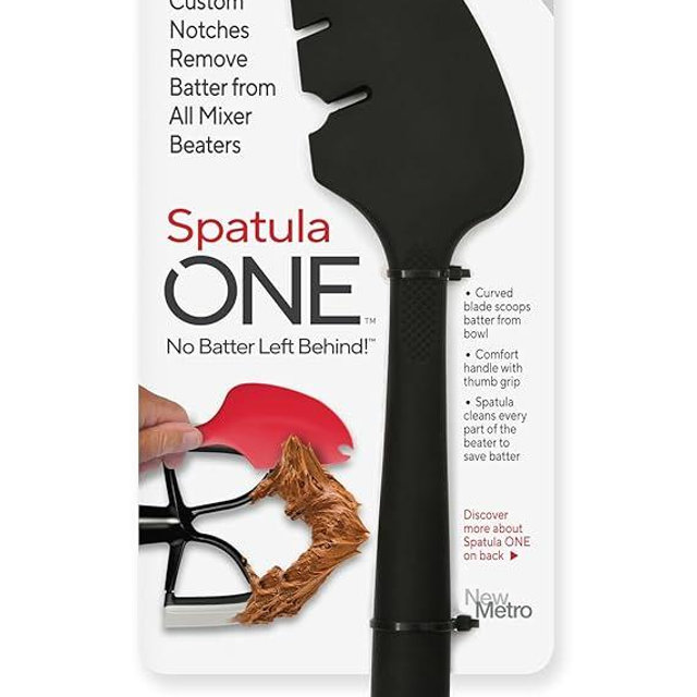 Silicone Spatula ONE Mixer Beater Scraper and Spatula, Black