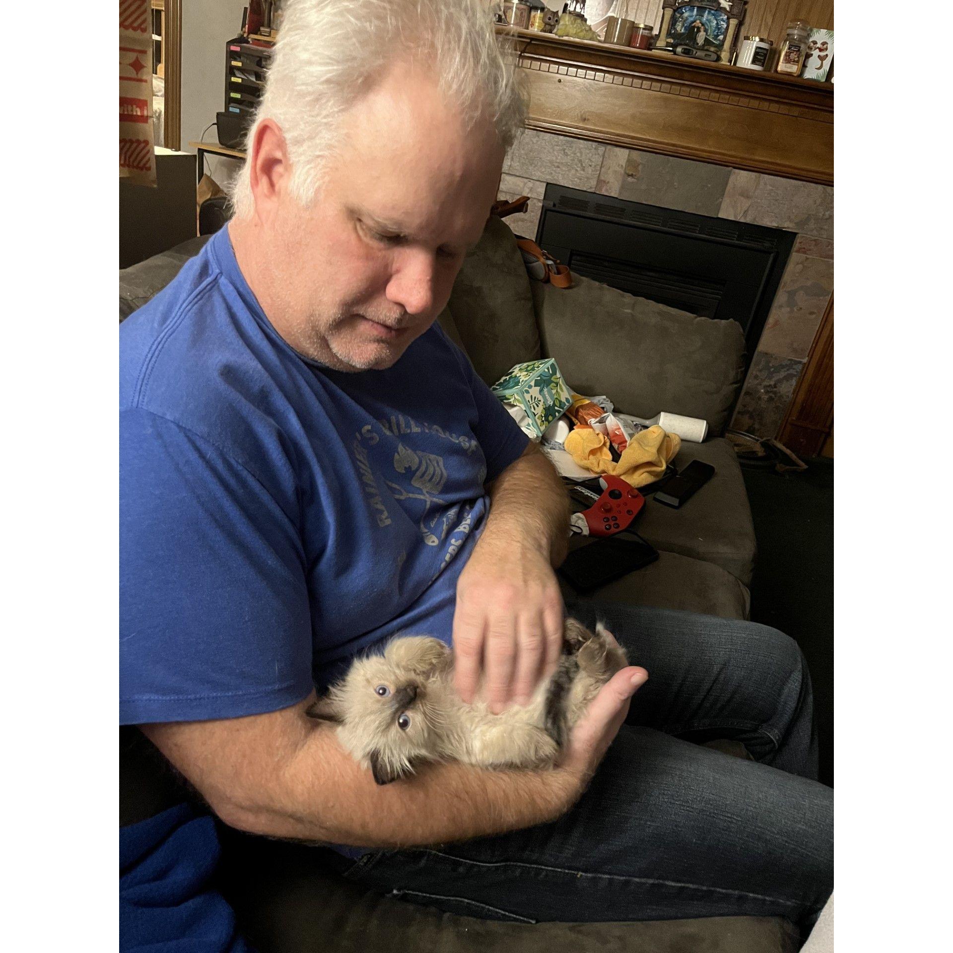 Chad is a great kitty daddy