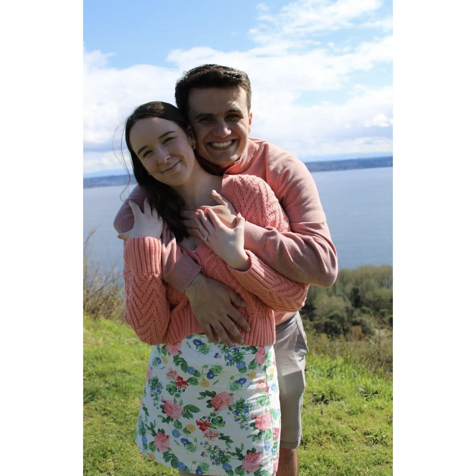 March 26, 2024- The day we got engaged! Connor planned a trip to Vashon Island over spring break and had Mackenzie's little sister, Destiny, come halfway through to take pictures when he proposed!