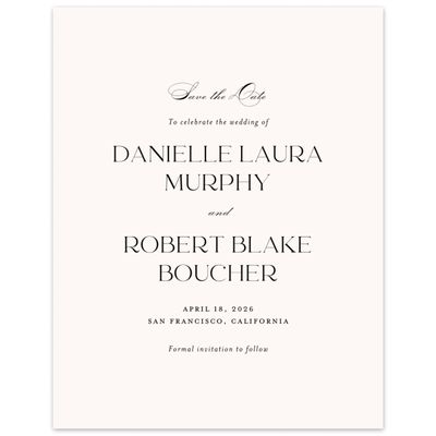 Beige Elegant Wedding Digital Save the Date - Hilltone Portrait