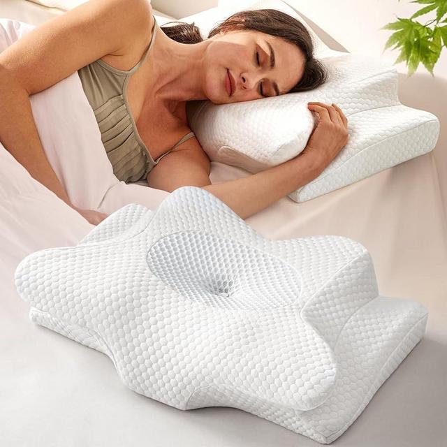 Dream Without Pain Cervical Neck Pillow for Sleeping, Ergonomic Contour Side Sleeper Pillows for Adults, Cooling Orthopedic Pillow for Neck Relief Support, Memory Foam Pillows Back Stomach Sleepers