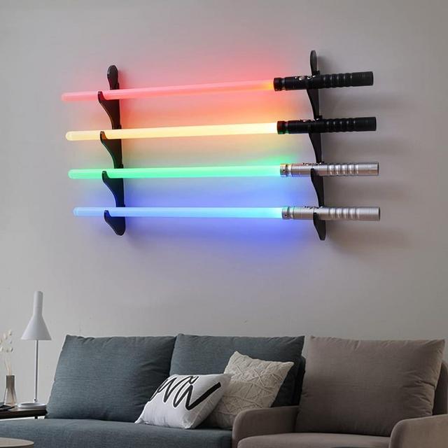 BYTOTU Lightsaber Rack -Lightsaber Wall Mount- black plexiglass - lightsaber holder wall mount、 lightsaber wall mount horizontal、 lightsaber wall mount(excluding lightsaber)
