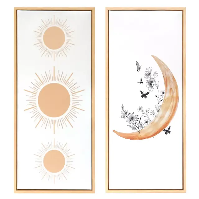 Wild Sage™ Sun & Moon 2-Piece Framed Canvas Wall Décor in Gold