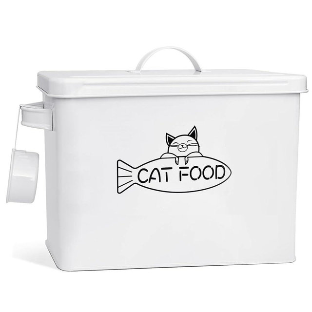 Vumdua Large Dog and Cat Food Storage Container, Farmhouse Pet Food Storage Containers with Lid and Dry Food Scoop, Durable Airtight Cat Food Container, Great Gift for Pet Owners