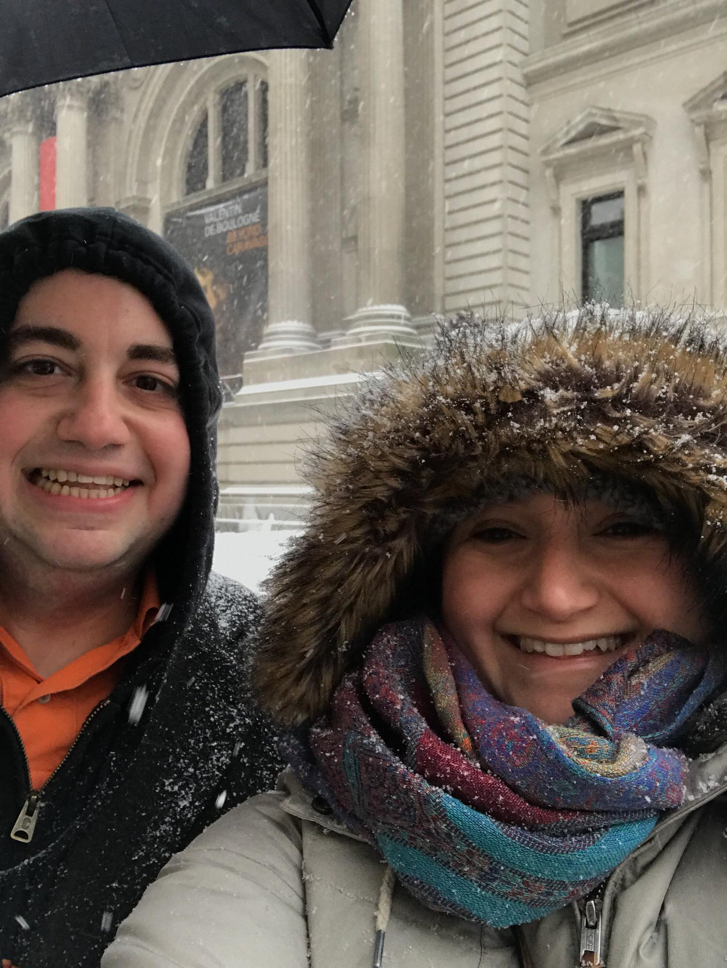 Hanging out at the Met during a snow storm