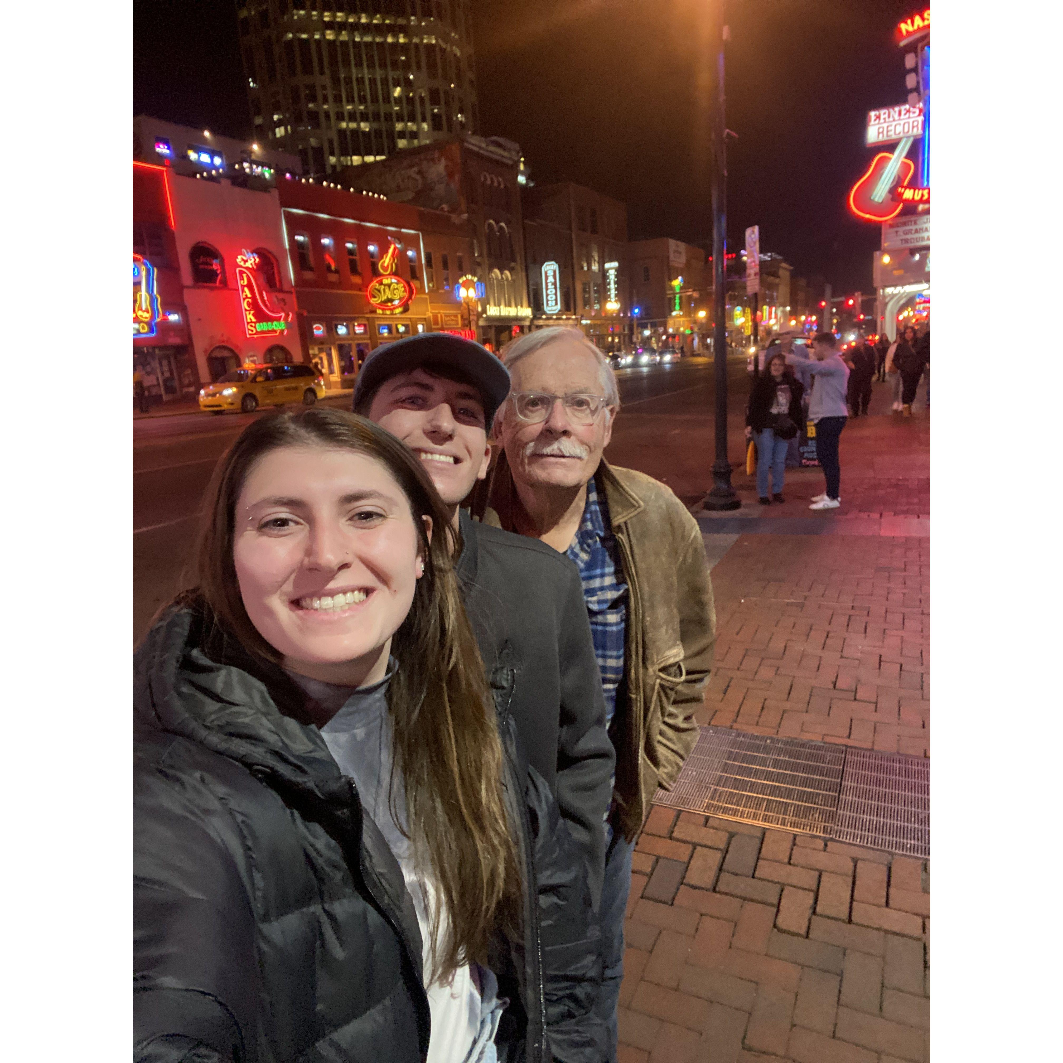 M and G night on the town with dad in Nashville