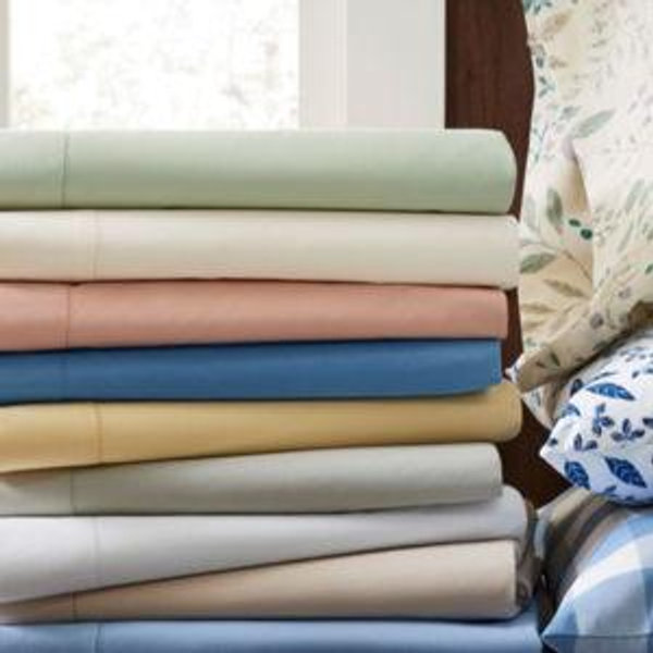 L.L. Bean 280-Thread-Count Pima Cotton Percale King Sized Sheet Set