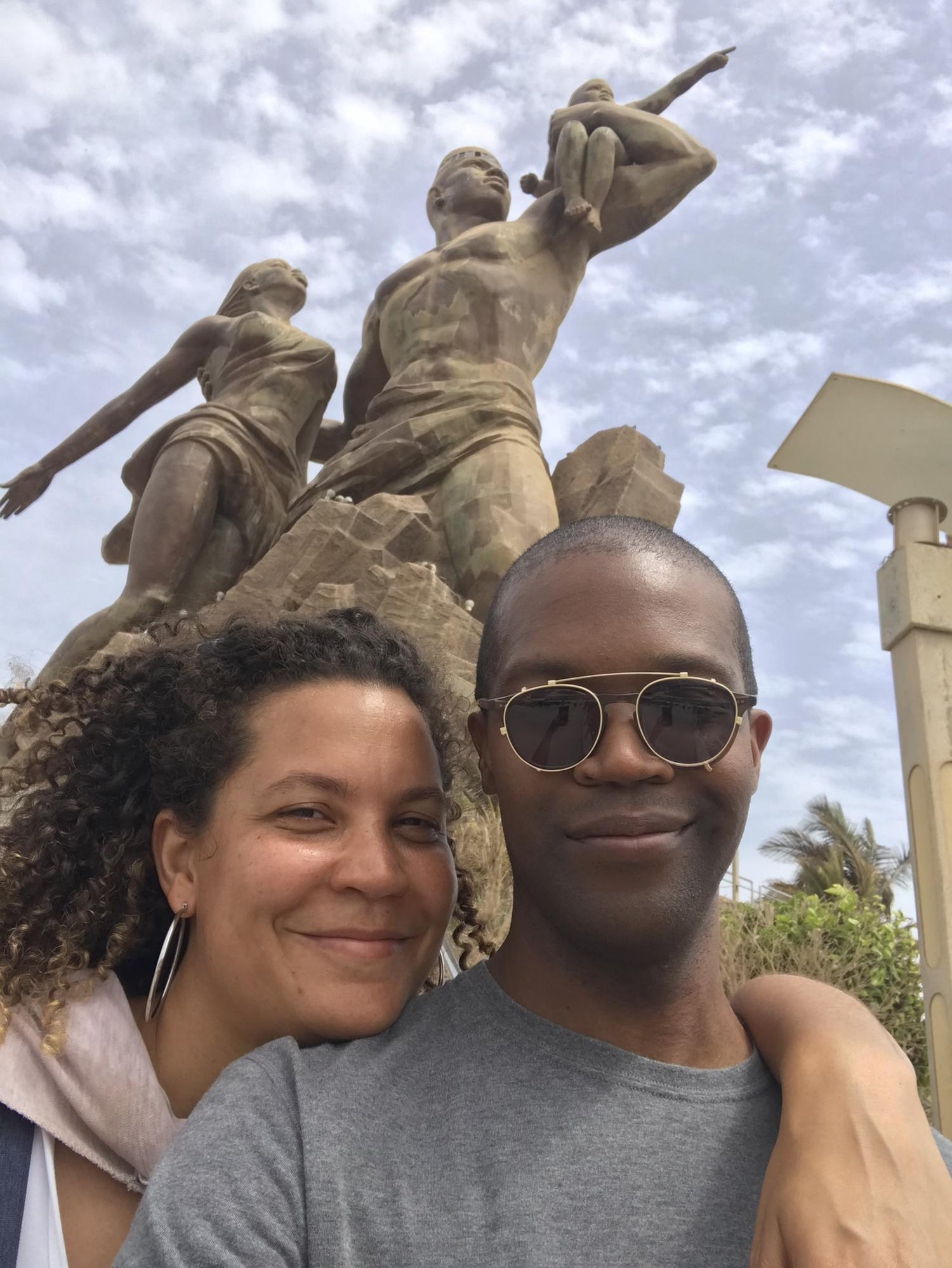 Posing practice with the African Renaissance Monument in Dakar