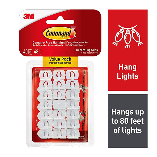 Command White Light Clips, Decorate Damage-Free (17026-40ES)