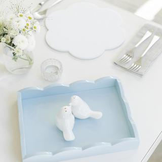 Small Scalloped Lacquer Ottoman Tray