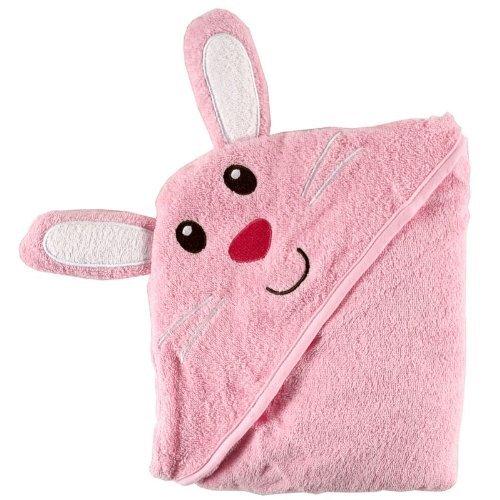 Luvable Friends Unisex Baby Cotton Animal Face Hooded Towel, Bunny, One Size