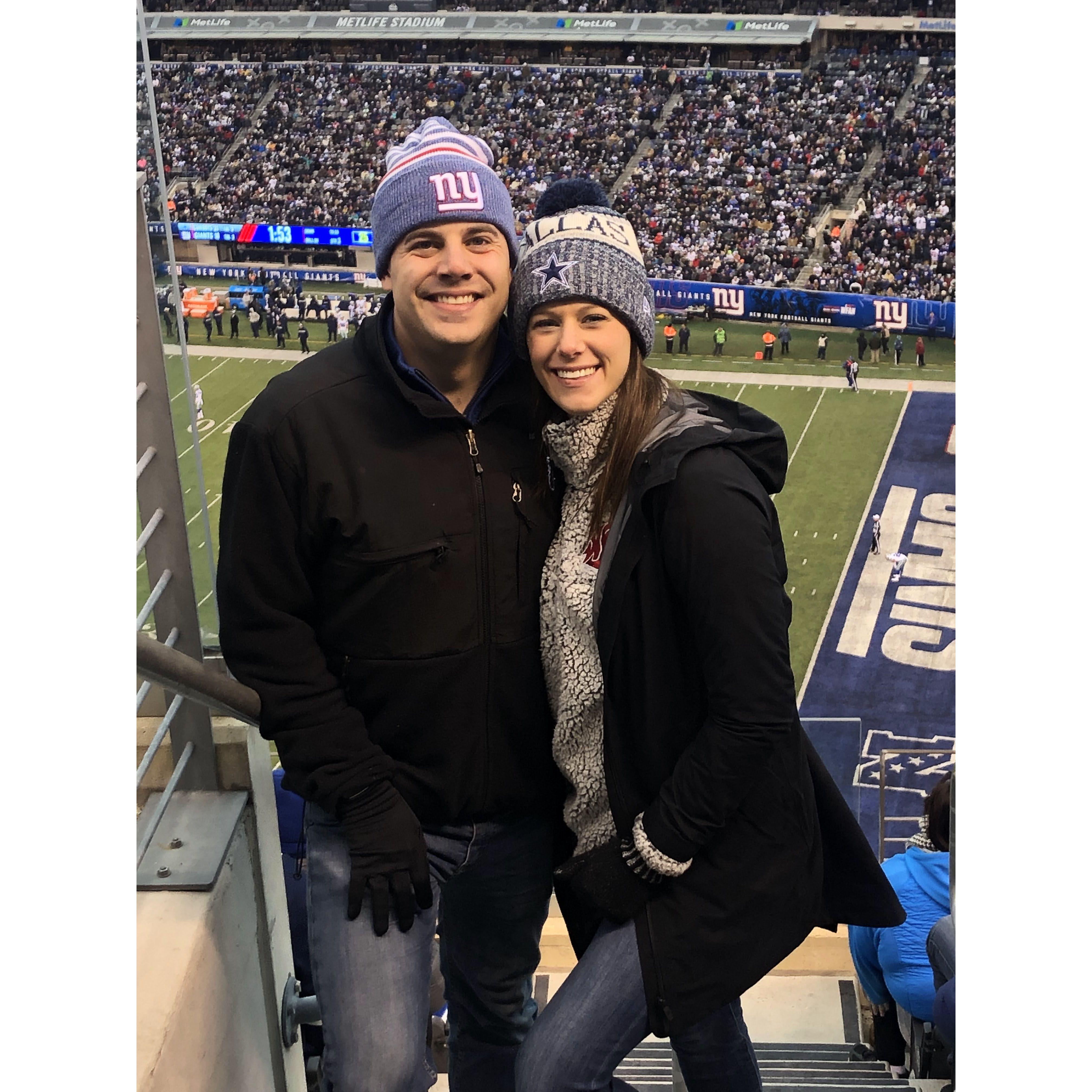 NY Giants v Dallas Cowboys Football game. December 2019