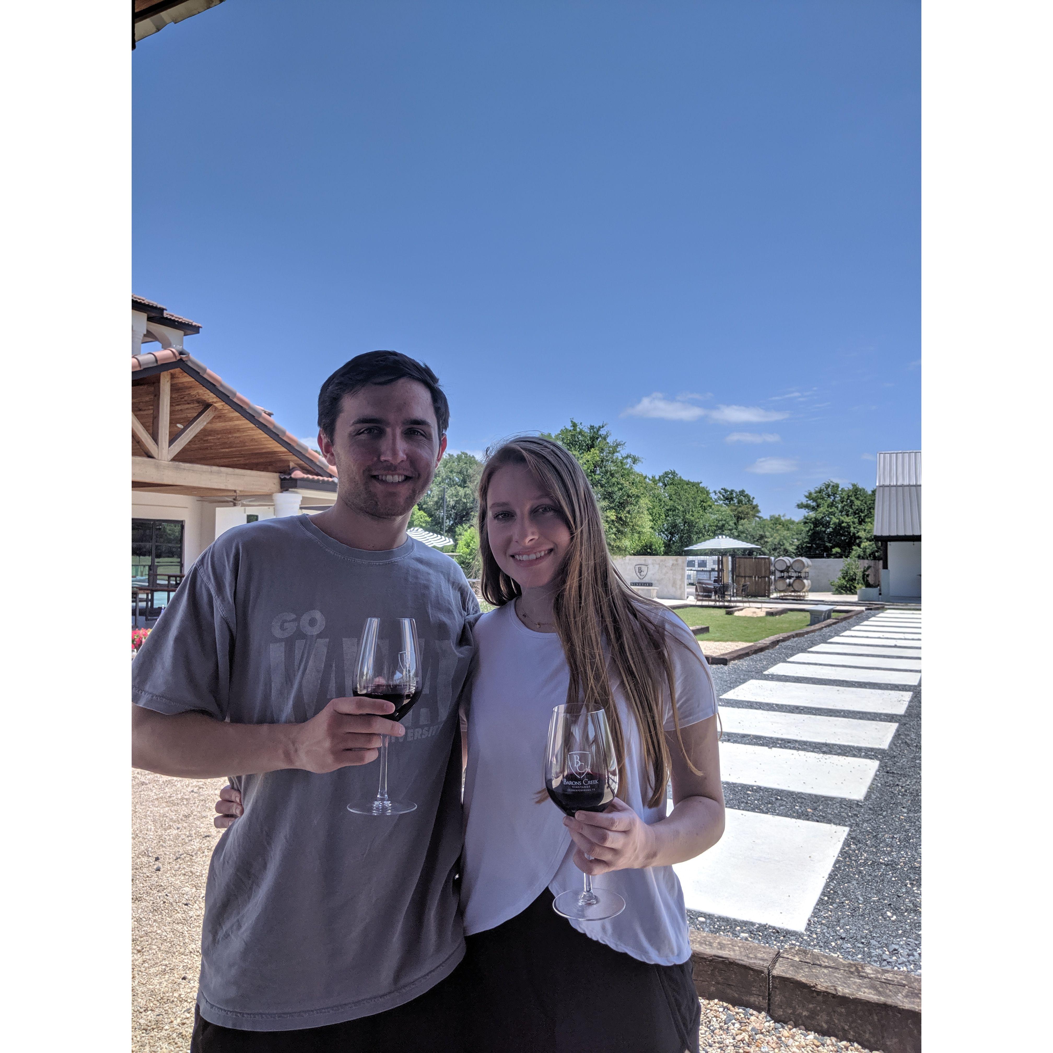 enjoying fredericksburg, TX wine in 2019