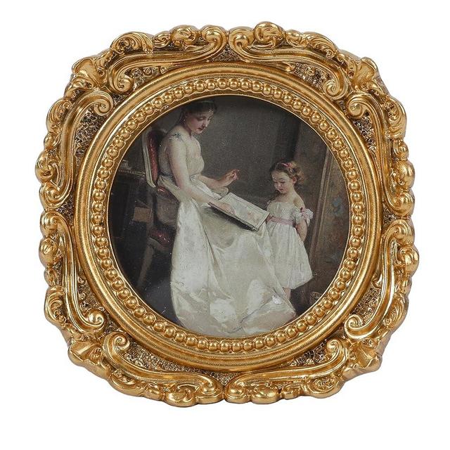 VINLIFE Vintage Gold Picture Frames 3x3 Antique Frames Small Pictures Frames Round Picture Frames Victorian Picture Frame