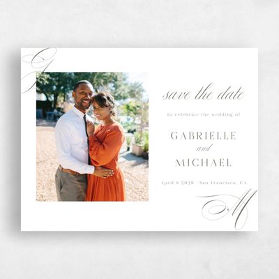 White Typography Wedding Save the Date - Conques Photo