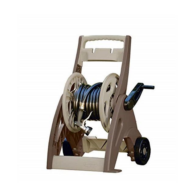 Suncast Hosemobile Reel Cart Hose Caddy Bronze and Taupe