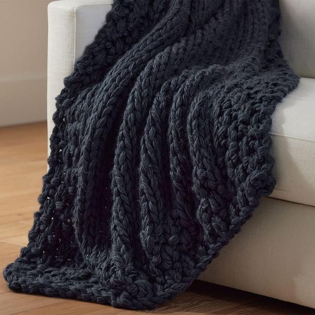 Ellsworth Chunky Border Throw, 44" x 56", Navy