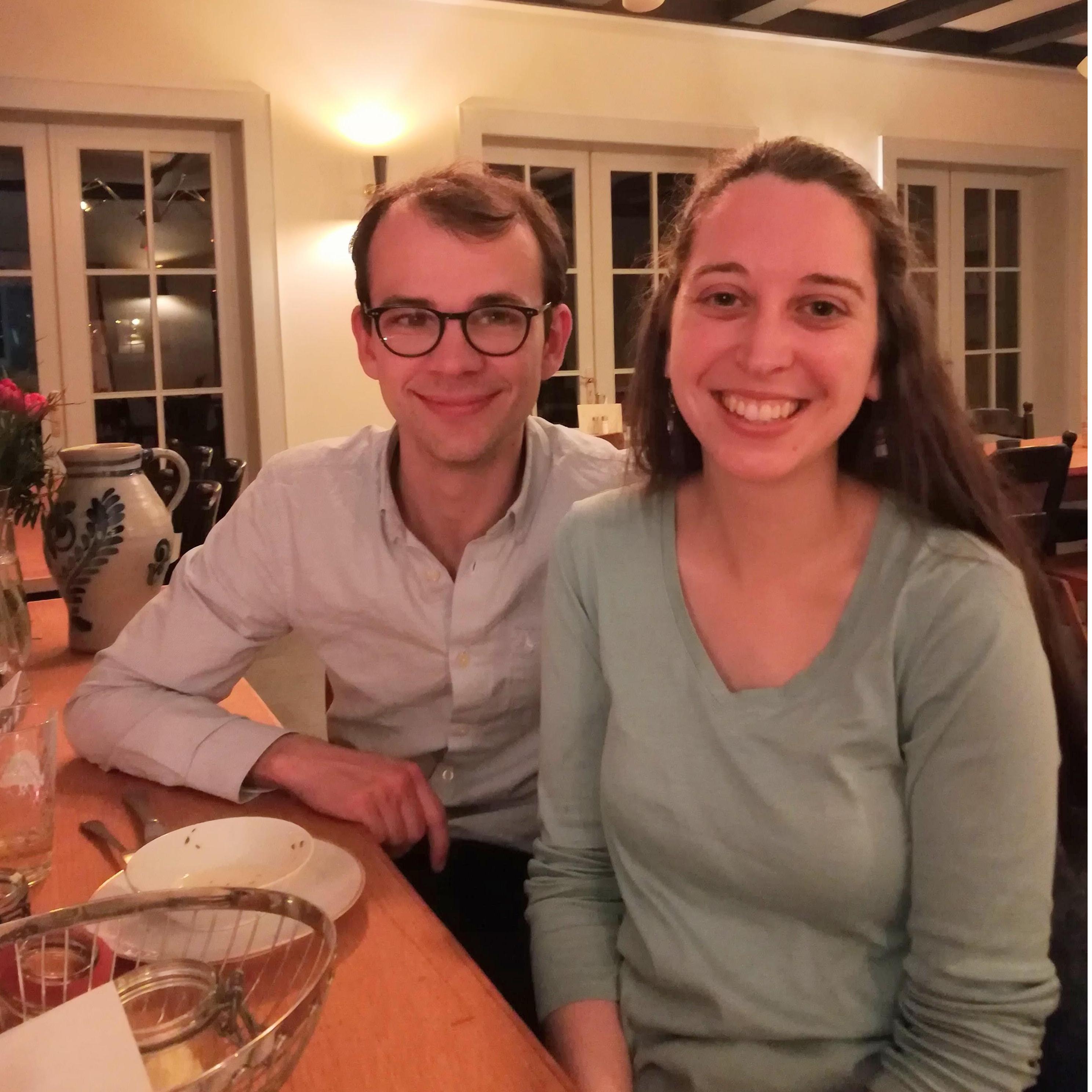 The first photo ever taken of the two of us together at a Weinstube in Frankfurt