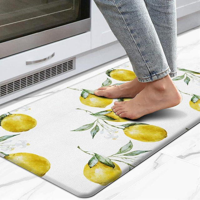FYATHM Lemon Kitchen Mat Anti Fatigue Waterproof Non-Slip