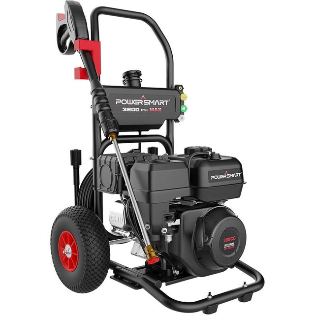 PowerSmart Gas Pressure Washer 3200 PSI 2.5 GPM Power Washer with Spray Gun & Wand, Onboard Soap Tank, 5 Nozzle for Cleaning Cars, Fences, Driveways, Homes