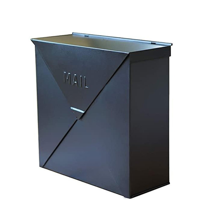 NACH Chicago Black Industrial Style Mailbox, Matte Black, Maximum Rust Protection, 10 x 10 x 4, Hardware Included, MB-6300BLK by North American Country Home