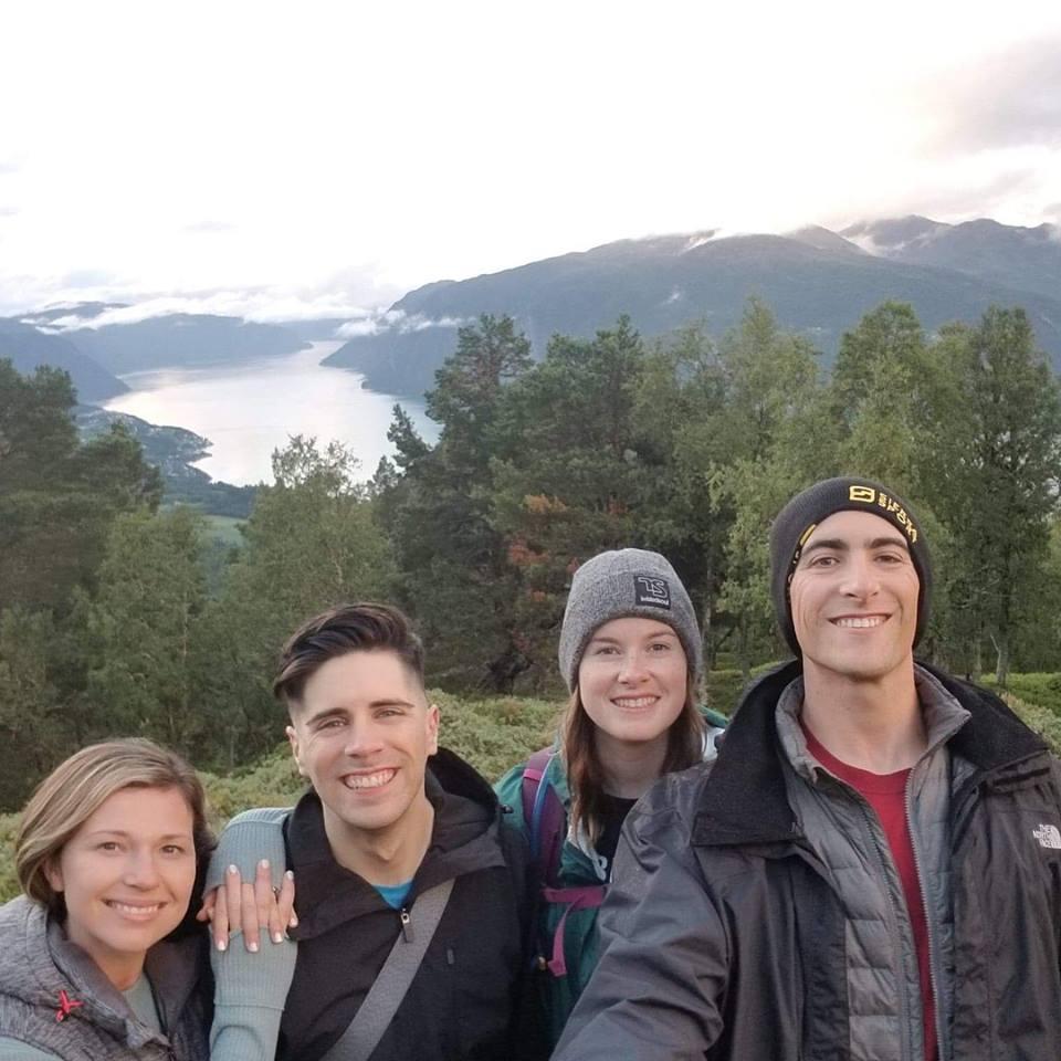 Hiking in Norway with our friends Danielle and Alex.
