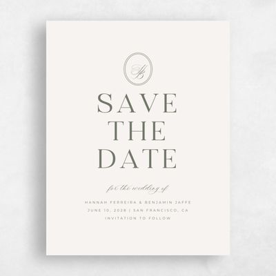 Green Typography Wedding Save the Date - St Anne Type