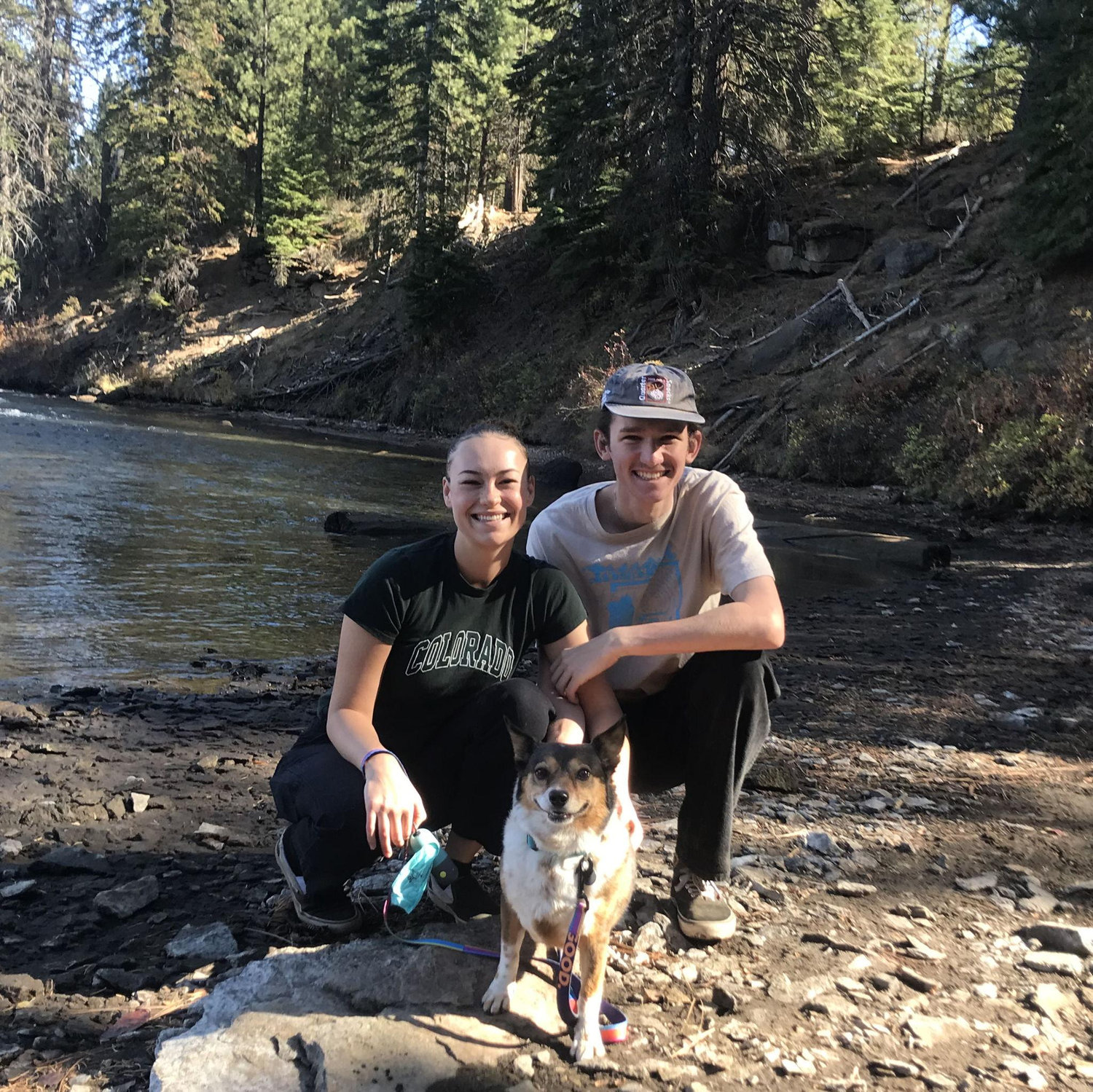 2021 - Our new little trio formed with our dog, Peanut.