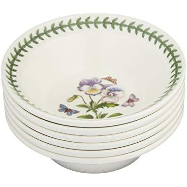 Portmeirion Botanic Garden Oatmeal/Soup Bowls, Set of 6 Assorted Motifs