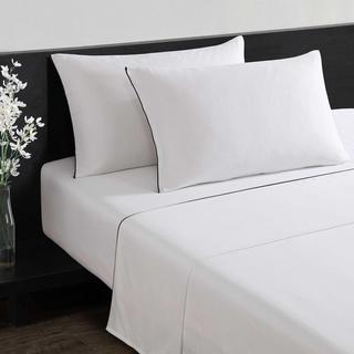 Pearl Edge Embroidered Sateen 4-Piece Sheet Set