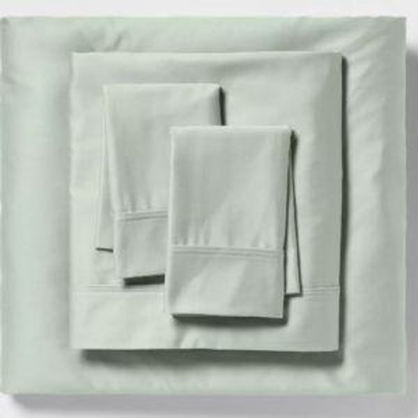 Solid Performance 400 Thread Count Sheet Set - Threshold™, Queen, Silver Green
